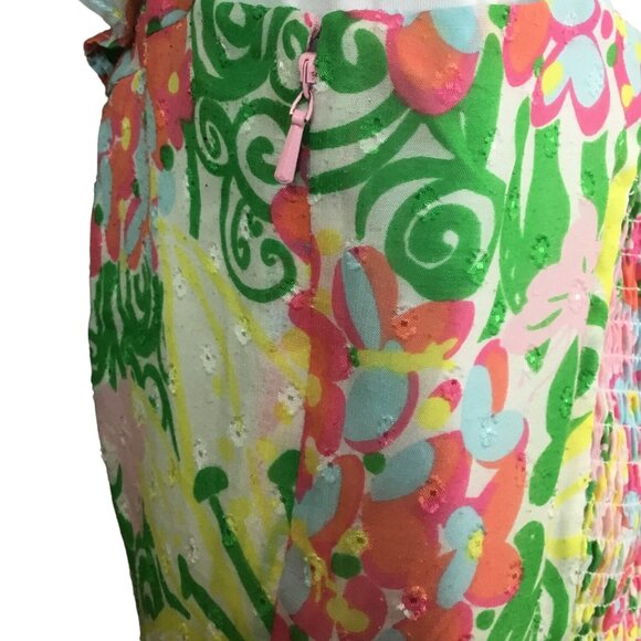 Lilly Pulitzer Peggy Mariposa Floral Mini Sundress Smocked Back Preppy Colors 0 - Picture 8 of 12